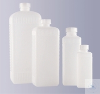 [7 191 011] (7 191 011) VIERKANTFLASCHEN, PE-HD, NATURFARBEN, 100 ML, GL 18,  GERIFFELT, MIT SCHRAUBVERSCHLUSS  