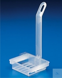 [7 127 005] Staining rack for 20 slides of 76 x 26 mm with   removable snap-on handle PP. For the use with   article no. 7 127 004