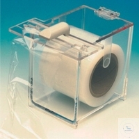 [7 148 100] Parafilm dispenser, made of Acrylic, transparent,  120 x 160 x 170 cm, for standard rolls and double rolls  10 cm wide, also for 5 cm wide rolls, with hinged lid,  efficient cutter, covered knife guide