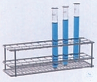[7 405 512] Reagenzglasgestell, 2 x 12 Plaetze, f. Reagenzglaeser Ø 16 mm,  Raster 18 x 18 mm, 250 x 50 x 70 mm, aus Stahl E-Poliert