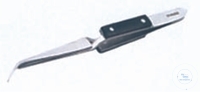 [7 411 111] Werkstückpinzetten, Länge 160 mm, spitz gebogen,  selbstspannend, Kunststoffgriff, Edelstahl