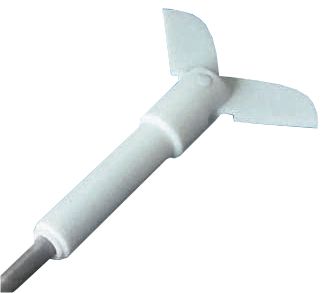 [DH.WOS501030] Impeller, centrifugal type, PL030, 2 flexible blades, blade Ø: 90 mm, rod Ø 8 mm, length: 500 mm, stainless steel PTFE coated

