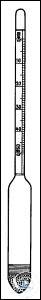[8 570 031] ASTM ARÄOMETER, EICHFÄHIG  TP. 60/60 °F, MIT SCHROTBELASTUNG  ASTM NR. 129H, L. 260 MM  SKALA 1.200-1.250 : 0.001 SP.GR.  TEILUNGSLÄNGE 80 MM  