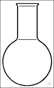 [8 609 002] (8 609 002) Kurzhals-Rundkolben, 2000 ml, Enghals,  165 x 235 mm, mit Bördelrand, aus Quarz