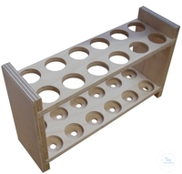 [9 030 002] REAGENZGLASGESTELL, HOLZ,  200X290 MM, TIEFE: 90 MM,  12 BOHRUNGEN 