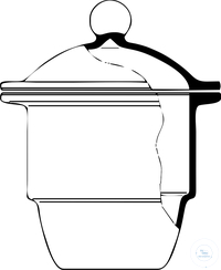 [5 650 150] Exsikkatoren "NOVUS", DN 150, mit Knopfdeckel,  ID Flansch 172 mm, AD Flansch 215 +/- 2 mm,  Höhe 252 mm, ca. Volumen 2,4 L,  DURAN® Glas 