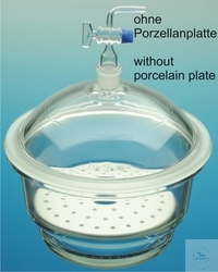 [5 660 250 PK] Desiccators 'NOVUS', with tubulated lid,  needle valve stopcock and cone ST 24/29,  Ø 250 mm, borosilicate glass