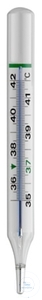 [4 970 001] (4 970 001) Fieberthermometer, oval, mit weißer  Chromalux-Skala, +36 bis 42°c,  fabrikgeprüft, eichfähig