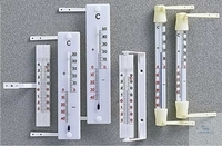 [4 970 200] (4 970 200) Fensterthermometer, -40 bis 50°C,  unterteilt in 1/1°C, Skala auf weißem  Plastik, mit Alkoholfüllung