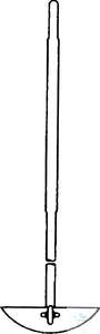 [1 488 108] Rührer mit seitlichem  PTFE-Rührblatt, mit geschliffener  und polierter Welle und Kupplungszapfen, 305 x 10 mm,  Blatt 55 mm, passend in NS 29/32