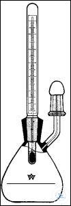 [3 920 100] Pyknometer mit Thermometer, 100 ml, nach ISO 3507,   Thermometer NS 10/19, mit Seitenkapillare, Kappe NS 7/16,   unjustiert, org. Füllung