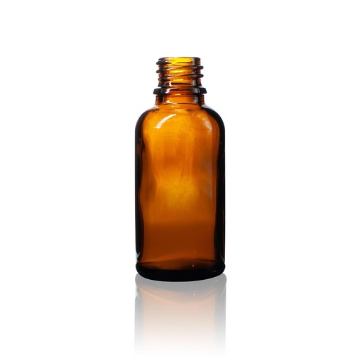 [R10-30ml / C (330)] 30ml Euro Round Amber Glass Bottle