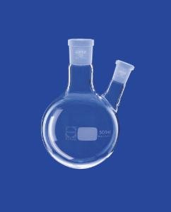 [201-0333] (201-0333) Zweihals-Kolben, 2.000 ml, mit 20°-schrägem Seitenhals,  Mittelhals NS 29/32, Seitenhals NS 29/32, DIN 12394