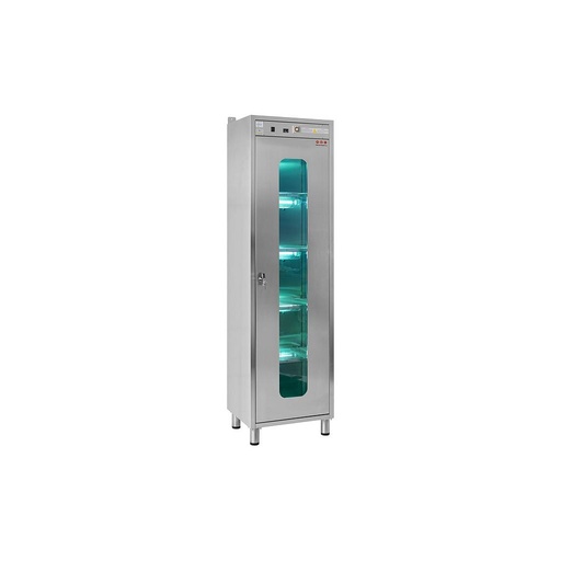 [UV-CABINET-H-NX--1/5] UV-C Edelstahlschrank, 1 Tür, 5 Einlegeböden, 5x40W HO (IP20)