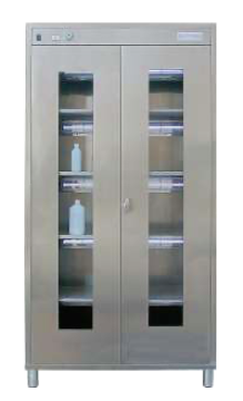 [UV-CABINET-H-NX-2/5] UV-C Edelstahlschrank, 2 Türen, 5 Einlegeböden, 5x75W HO (IP20)