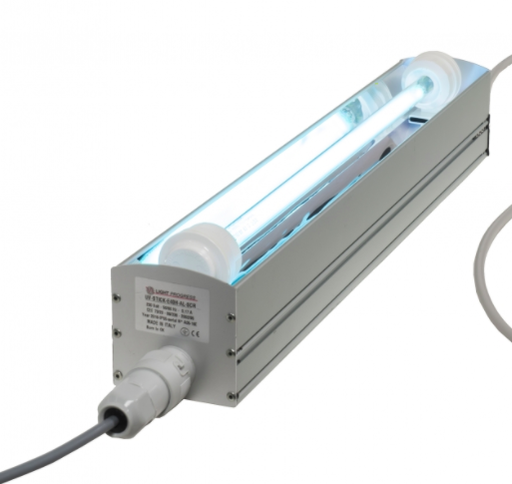 [UVSTCK120HALSCR] UV-STICK-120H-AL-SCR keimtötende UV-C-Vorrichtung aus eloxiertem Aluminium, parbabolische Reflektion mit seriellem Anschluss, 120W-HO - 1280x80x82 mm - IP55