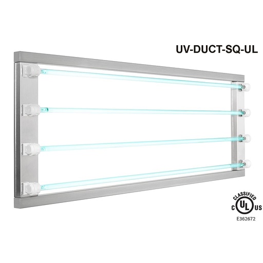 [UV-DUCT-SQ4/90H-CS] UV-DUCT-SQ4/90H-CS Keimtötendes UV-C Modul aus Edelstahl für Kanäle und Lüftungsgeräte - 73 x 450 x 953mm - 4 x 80W-HO - (IP55)
