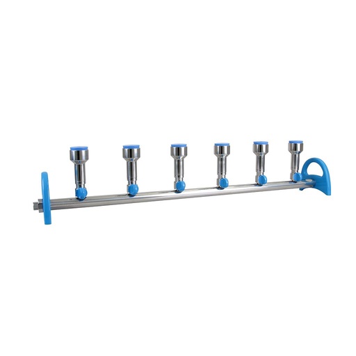 [00829 180610-01] Absaugleiste / Filtrationseinheit MultiVac 610MS mit 6 Stellen Aluminium mit Stopfenanschluss