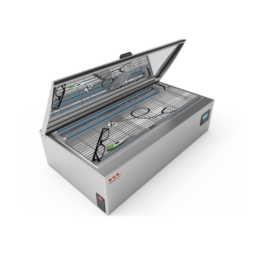 [UV-BOX-E2/40H-NX-T] Germicidal box, for table use, stainless steel, with basket 40+40W (130 x 500 x 280mm) (IP20)