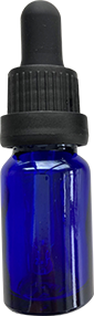 [10ml c-b] 10ml Rundglasflasche cobalt-blau, einzeln kompl. mit Deckel
