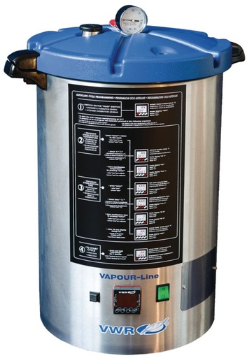 [481-0846] Vertical tabletop autoclave, VAPOUR- Line Lite, 23 liters