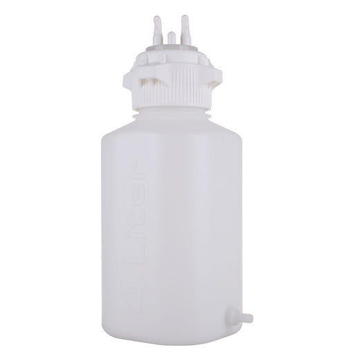 [00829 167200-47] PP waste bottle 4000ml graduated, with overflow protection, cap with suction fitting