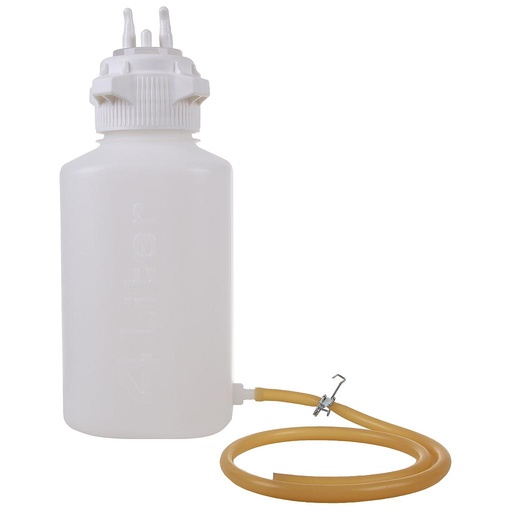 [00829 167200-48] PP waste bottle with outlet 4000ml graduated, with overflow protection, cap with suction fitting