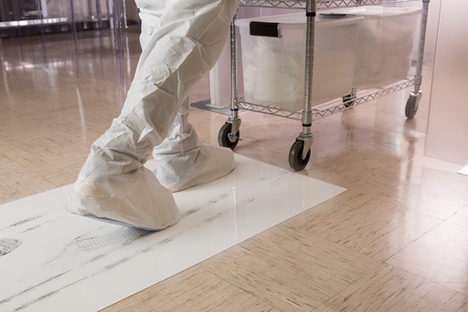 [115-0093] Multi-Layer Adhesive Floor Mats, white, 30 layers, 914×1524 mm