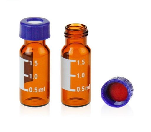 [C0001125] 40mL Amber Glass Vial 24-400 White Open Top PP Screw Cap and Natural PTFE/White Silicone 3mm Thick Septa.Vial + Cap + Septa will be pre-assembled together. 72pcs/pk.
