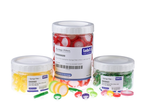 [C0000780] 13mm CA Syringe Filter 0.22um with Outer Ring and Printing.100pcs/pk.