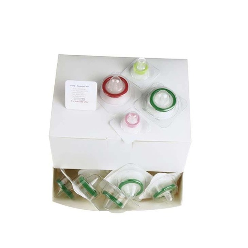 [C0000533] Sterile 13mm PTFE Hydrophobic Syringe Filter 0.45um with Outer Ring.100pcs/pk.