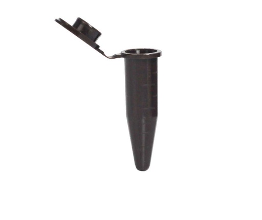 [PK00124A Karton] 1.5mL Mikrozentrifugenröhrchen mit angesetztem flachen Deckel' konischer Boden' bernsteinfarben' nicht steril 500Stück/Beutel' 10Beutel/Karton