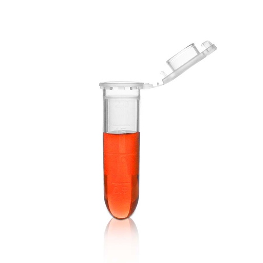 [PK00529 Karton] 2.0mL Mikrozentrifugenröhrchen mit anhängendem Verschluss' Runder Boden' Graduiert' Transluzent' Unsteril500Stück/Beutel' 10Beutel/Karton