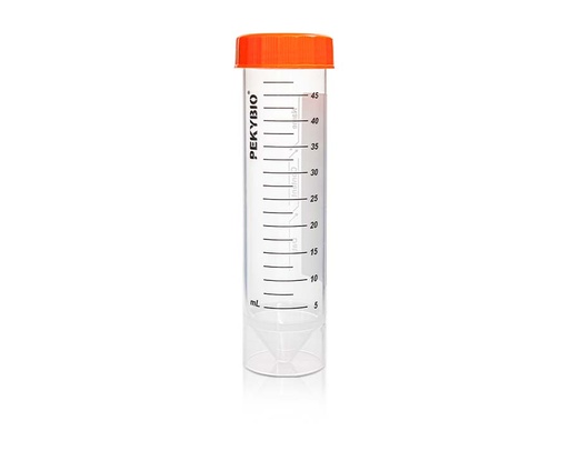 [PK00129 Karton] 50mL Zentrifugenröhrchen mit orangefarbener Dichtung Scre w Cap' Selbststehend' Steril25Stück/Beutel' 20Beutel/Karton