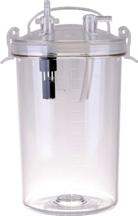 [00829 167240-33] PC waste bottle mit Griff 3000ml graduated, with overflow protection, cap with suction fitting