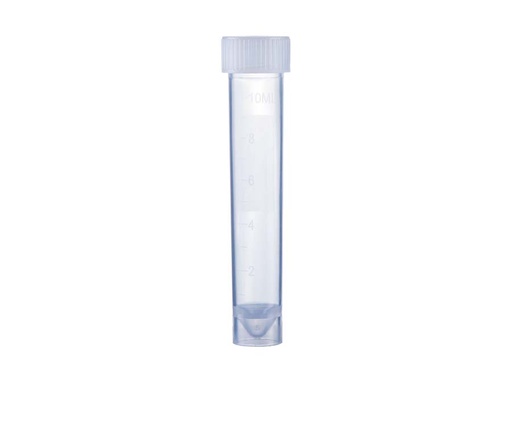 [PK00414 Karton] 10mL-Transportröhrchen mit Natursiegel-Schraubkappe' Separat' Konischer Boden' Selbststehend' Steril100Stück/Beutel' 10Beutel/Karton