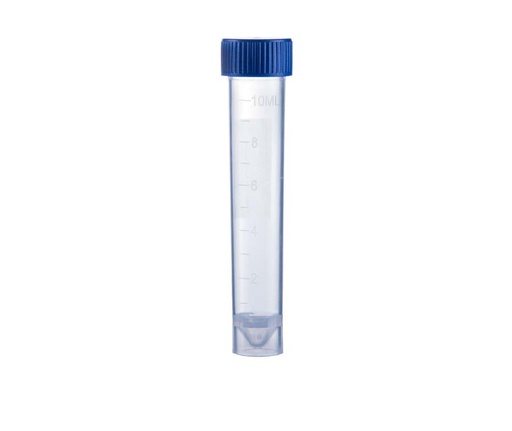 [PK00415 Karton] 10mL-Transportröhrchen mit blauem Schraubverschluss' Separat' Konischer Boden' Selbststehend' Steril100Stück/Beutel' 10Beutel/Karton