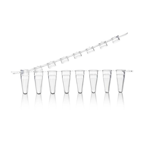 [PK00189 Karton] 0.1mL 8-Streifen PCR-Gefäß mit 8-Streifen klarer gewölbter Kappe' Unsteril125Streifen/Beutel' 1Beutel/Packung' 10Packungen/Karton