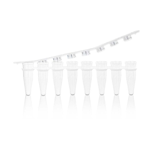 [PK00192 Karton] 0.2mL 8-Streifen weißes PCR-Gefäß mit 8-Streifen klarer flacher Kappe' nicht steril125Streifen/Beutel' 1Beutel/Packung' 10Packungen/Karton