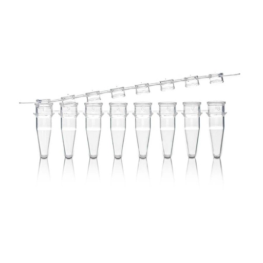 [PK00193 Karton] 0.2mL 8-Streifen PCR-Gefäß mit 8-Streifen klarer gewölbter Kappe' Nicht steril125Streifen/Beutel' 1Beutel/Packung' 10Packungen/Karton