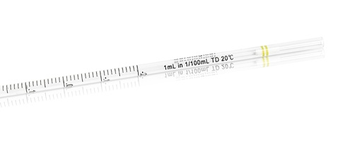 [PK00086 Karton] 1mL Serologische Pipette' Kunststoff/Papier Einzelverpackung' Steril' Gelb100Stück/Beutel' 3Beutel/Packung' 6Packungen/Karton