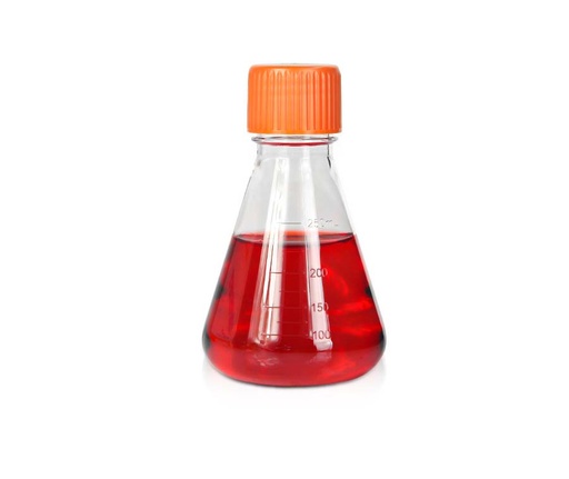 [PK00273 Karton] 250mL PETG Erlenmeyerkolben' Orange Vent Cap' Einzelverpackung' Steril1Stück/Beutel' 50Stücke/Karton