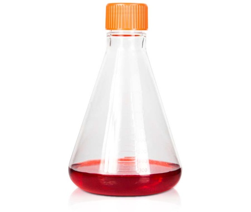 [PK00275 Karton] 1000mL PETG Erlenmeyerkolben' Orange Vent Cap' Einzelverpackung' Steril1Stück/Beutel' 25Stücke/Karton