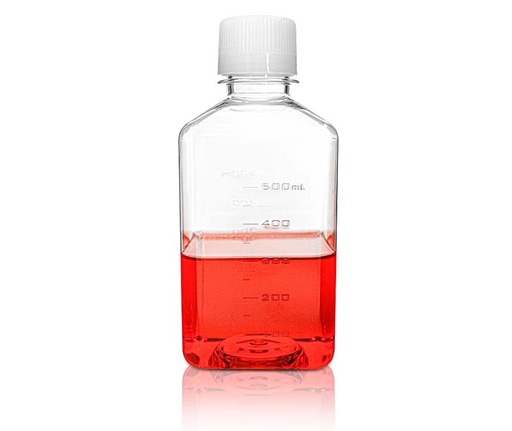 [PK00284 Karton] 500mL PET-Vierkant-Medienflasche mit Siegelverschluss' Steril32Stück/Beutel'3Beutel/Karton