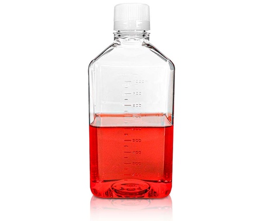 [PK00285 Karton] 1000mL PET Quadratische Medienflasche mit Siegel S crew Cap' Steril24Stück/Beutel' 2Beutel/Karton