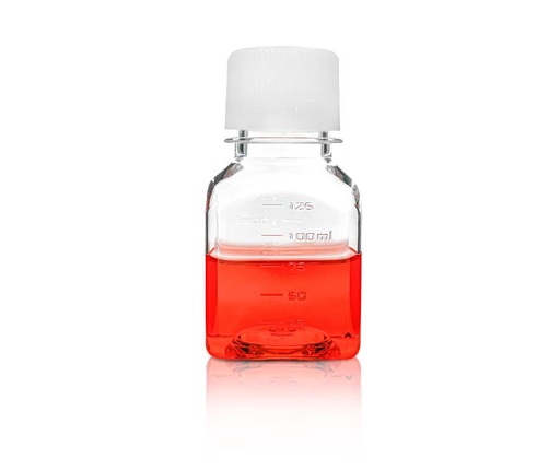 [PK00532 Karton] 125mL PETG Quadratische Medienflasche mit Siegel S crew Cap' Steril24Stück/Behälter' 2Behälter/Beutel' 2Beutel/Karton