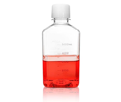 [PK00534 Karton] 500mL PETG Quadratische Medienflasche mit Siegel S crew Cap' Steril24Stück/Behälter' 2Behälter/Beutel' 1Beutel/Karton