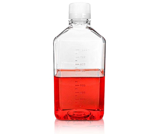 [PK00535 Karton] 1000mL PETG Quadratische Medienflasche mit Siegelschraubverschluss' Steril12Stück/Behälter' 2Behälter/Beutel' 1Beutel/Karton