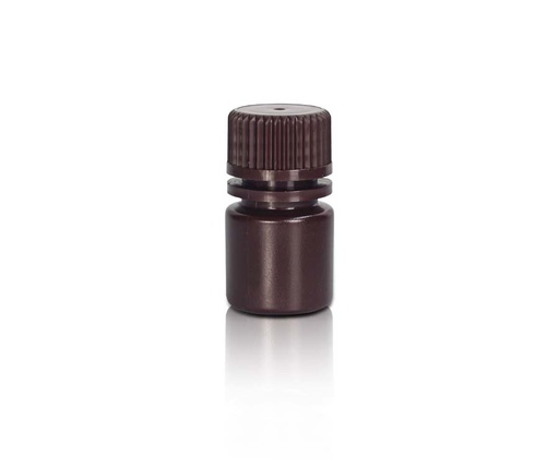 [PK00350 Karton] 8mL HDPE Reagenzienflasche und Kappe' Schmale Mündung' Bernstein' Unsteril100Stück/Beutel' 10Beutel/Karton