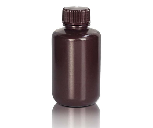 [PK00310 Karton] 125mL HDPE-Reagenzienflasche und Deckel' Enghals' Bernstein' Unsteril25Stück/Beutel' 10Beutel/Karton